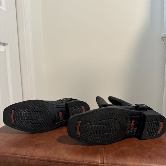 Dillon J. B. Men’s Genuine Leather Black Square Toe Motorcycle Boot - Size 9 D - Picture 2 of 4